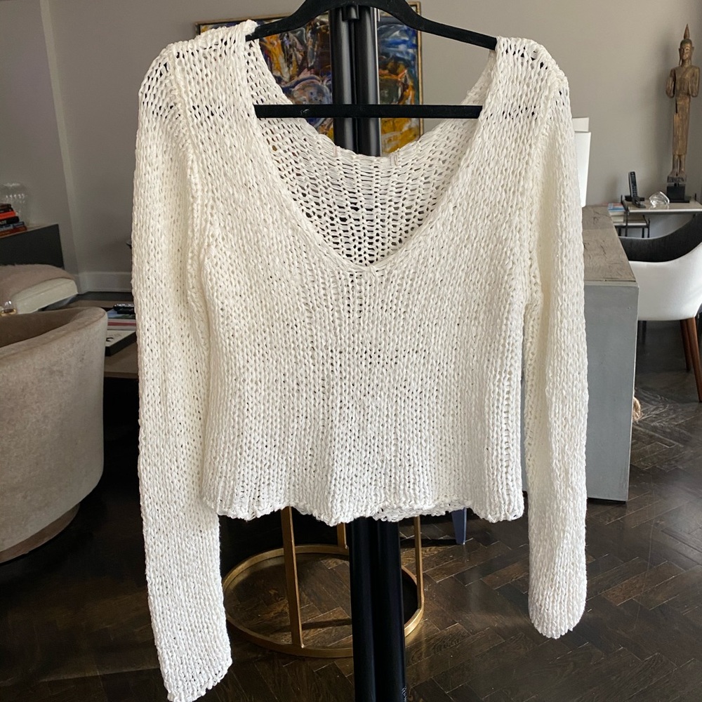 White crochet sweater